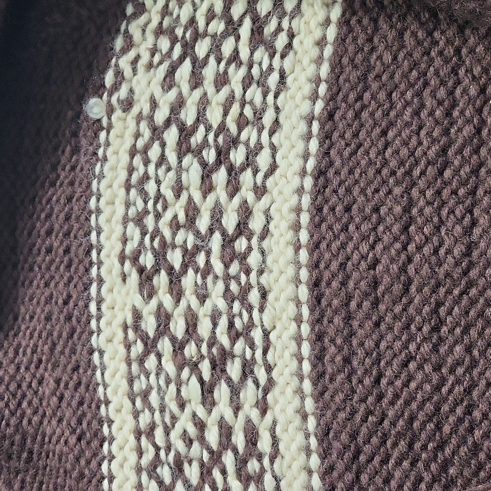 Vintage Native Cowichan Wool Cardigan Sweater - Picture 4 of 5